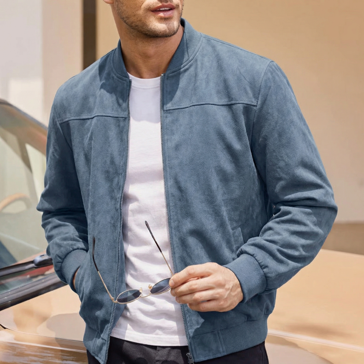 Men's Lightweight Zip-Up Bomber Winter Jacket