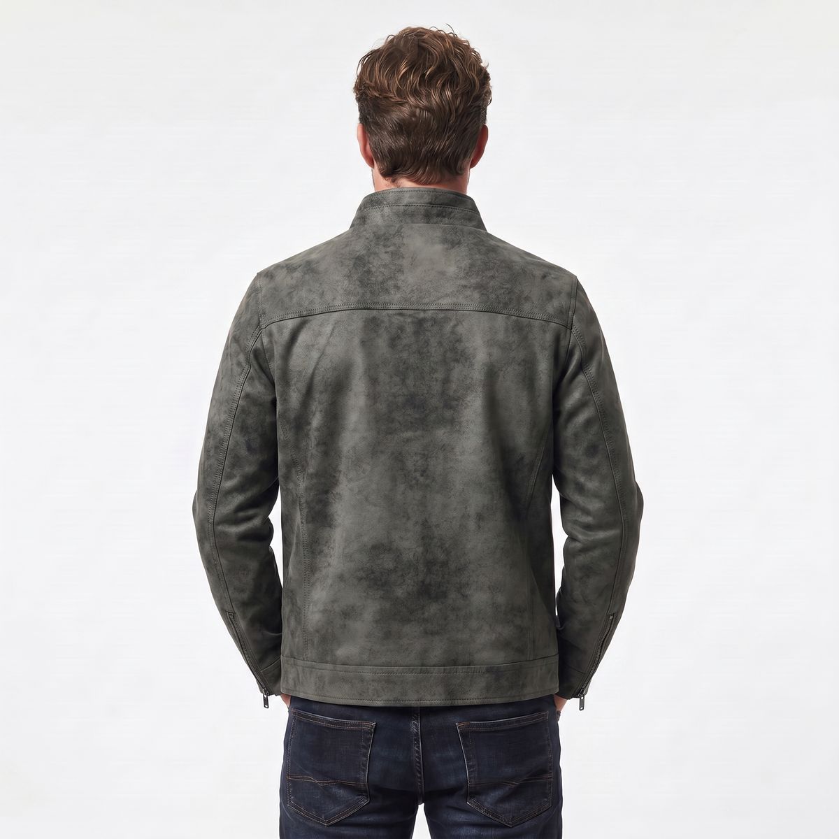 Men's Vintage Distressed Leather Bomber Winter Jacket