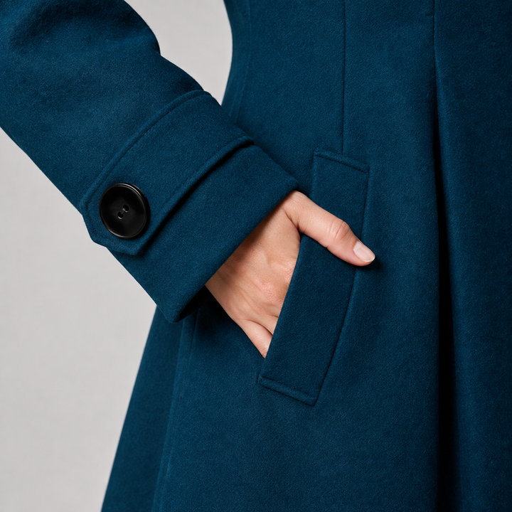 Wool Blend A-Line Hooded Coat