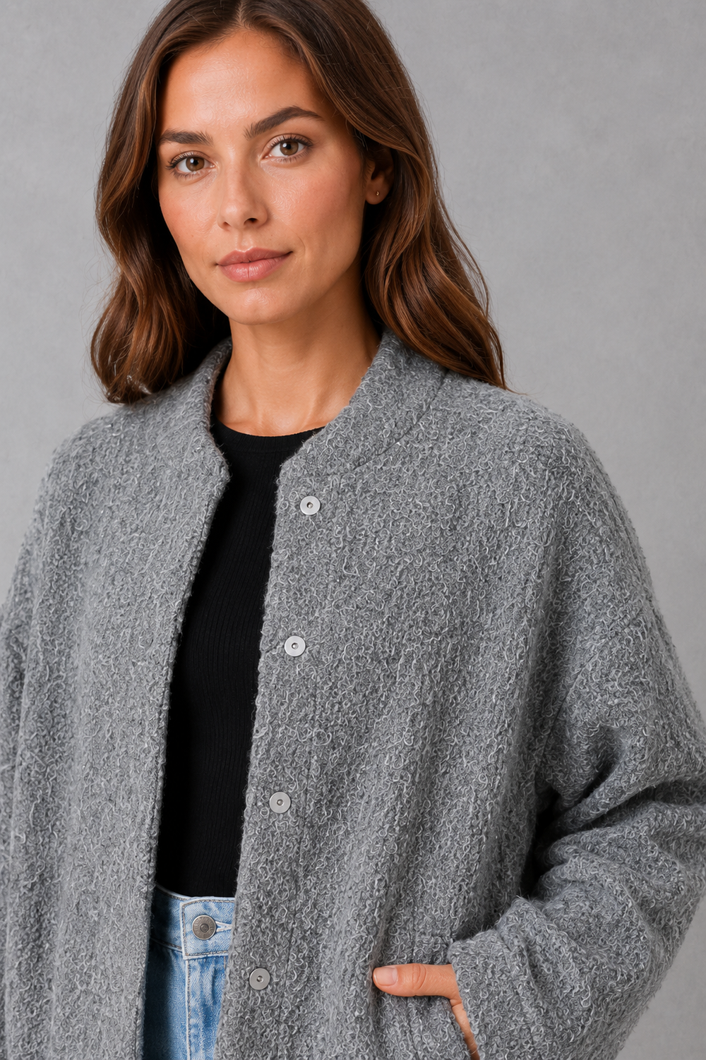 Women's Oversized Open-Front Jacket