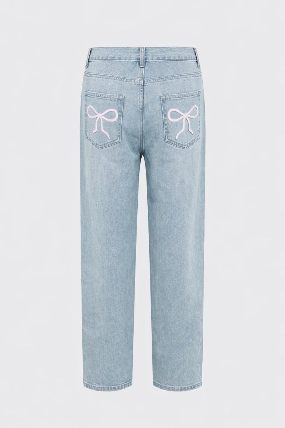 Women's Cherry-Print High-Waist Straight-Leg Ankle-Length Jeans