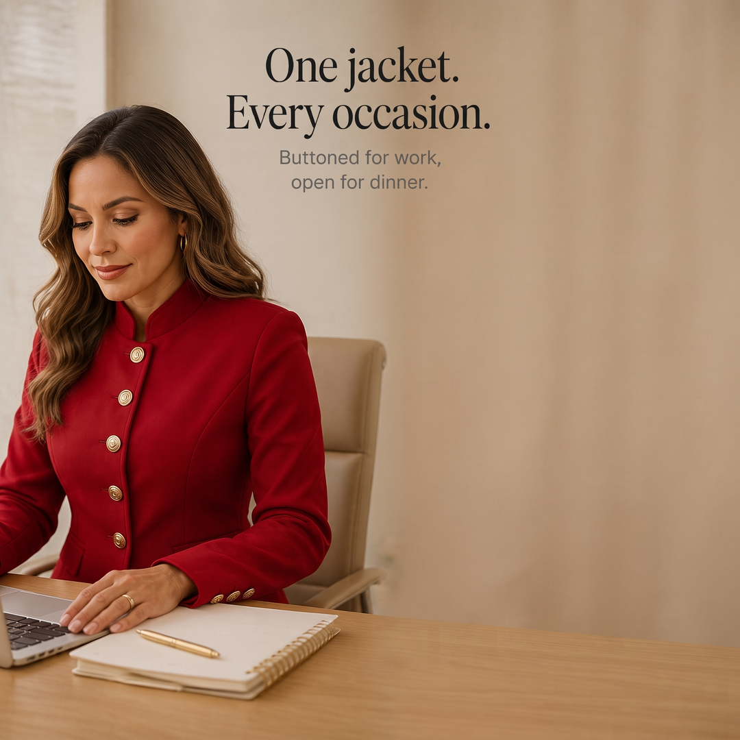 Gold Button Tailored Military Blazer