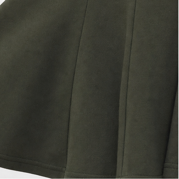 Square Neck Long Sleeve Mini Dress