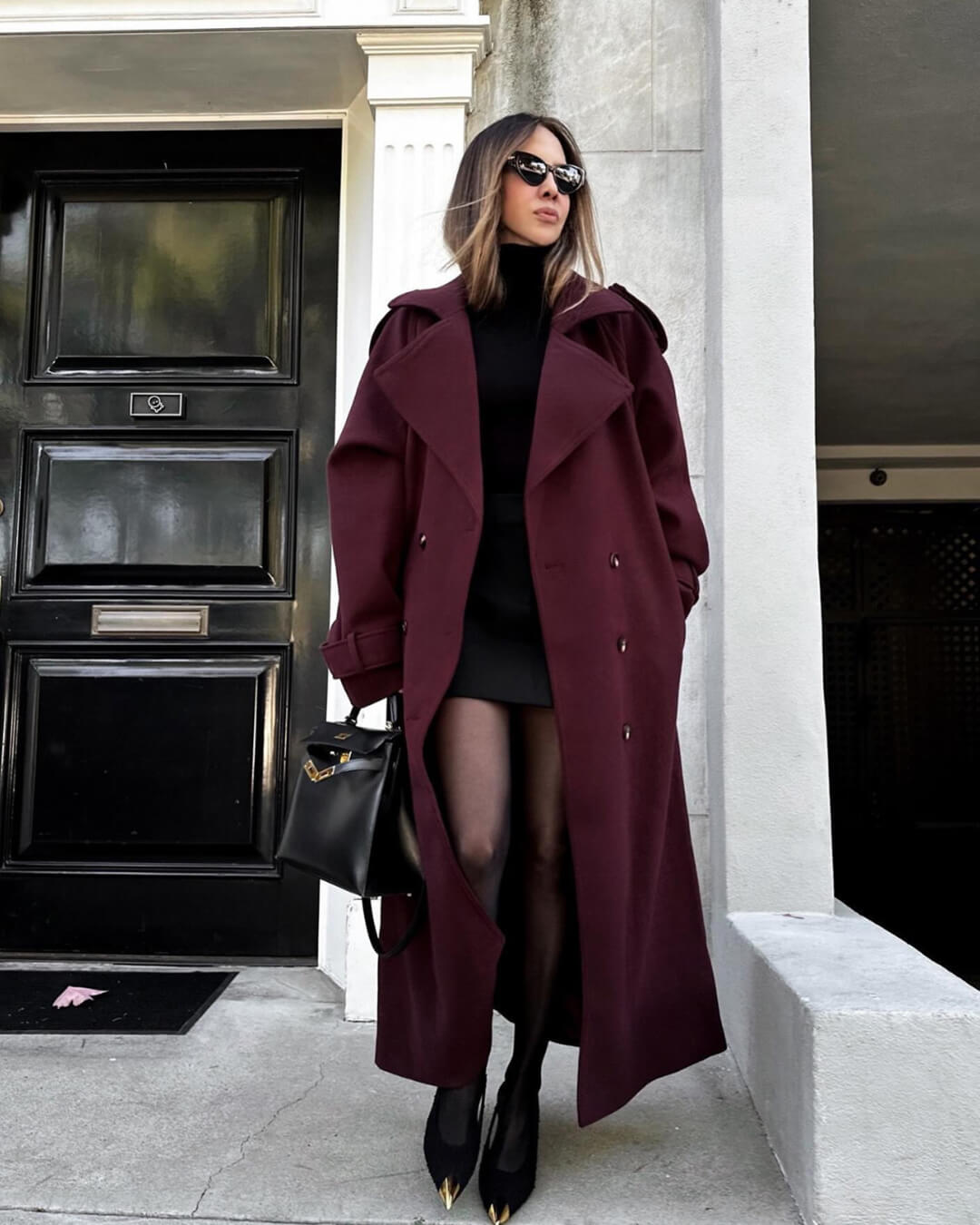 Wool Blend Longline Trench Coat
