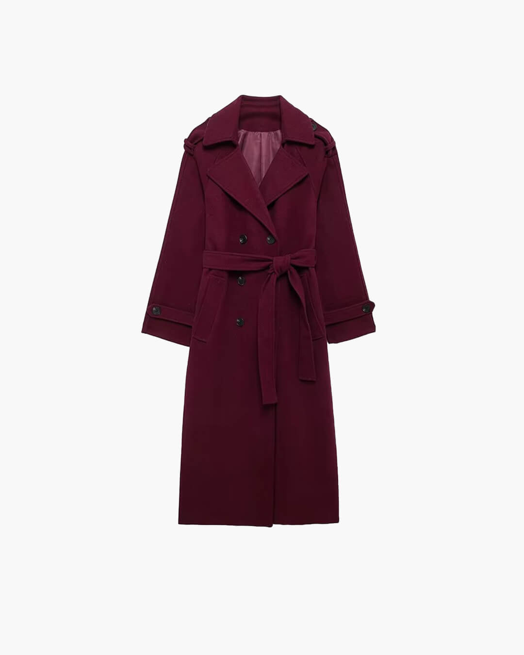 Wool Blend Longline Trench Coat