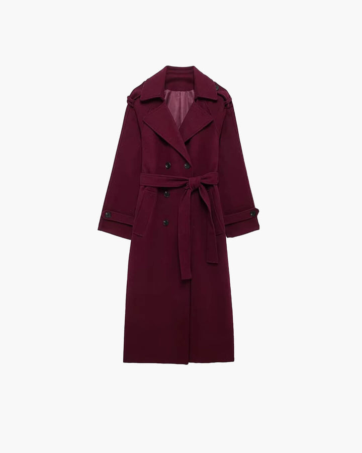 Wool Blend Longline Trench Coat