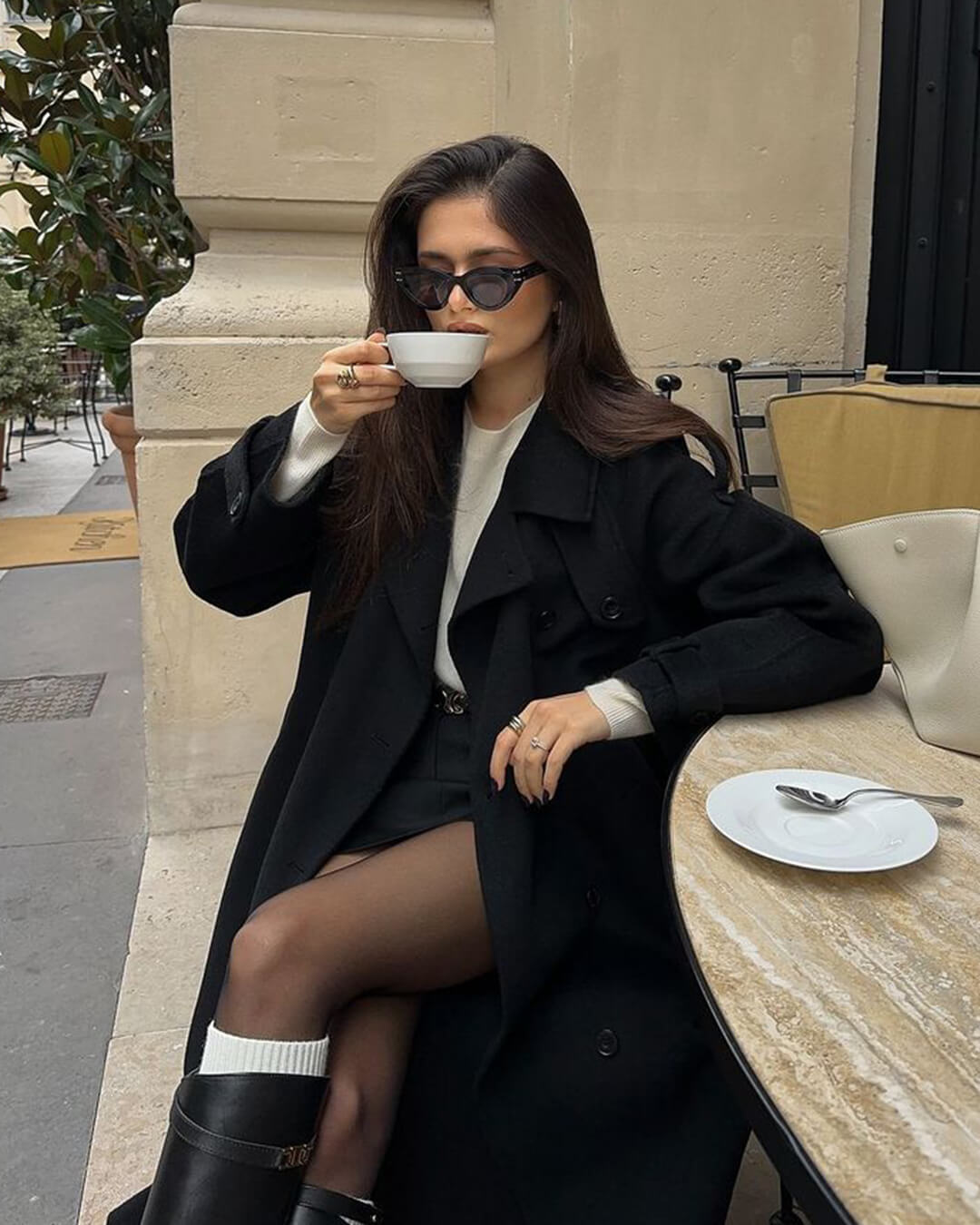 Wool Blend Longline Trench Coat