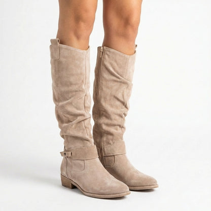Women's Slouchy Suede Knee-High Western Winter Boots