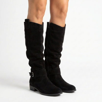 Women's Slouchy Suede Knee-High Western Winter Boots