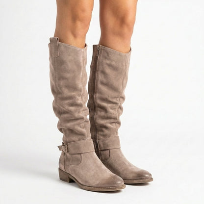 Women's Slouchy Suede Knee-High Western Winter Boots