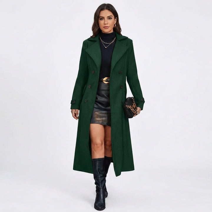 Double-Breasted Tailored Wool Blend Maxi Coat