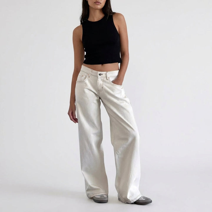 Low-Rise Wide-Leg Relaxed Denim Jeans
