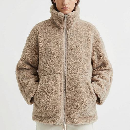Women's Teddy Jacket – Oversized Sherpa Fleece Zip-Up Jacket