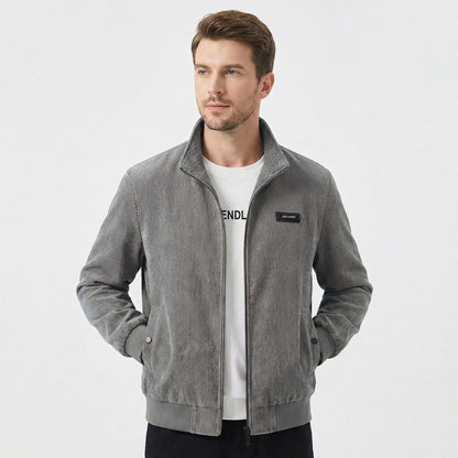 Men's Bomber Corduroy Zip-Up Harrington Winter Jacket
