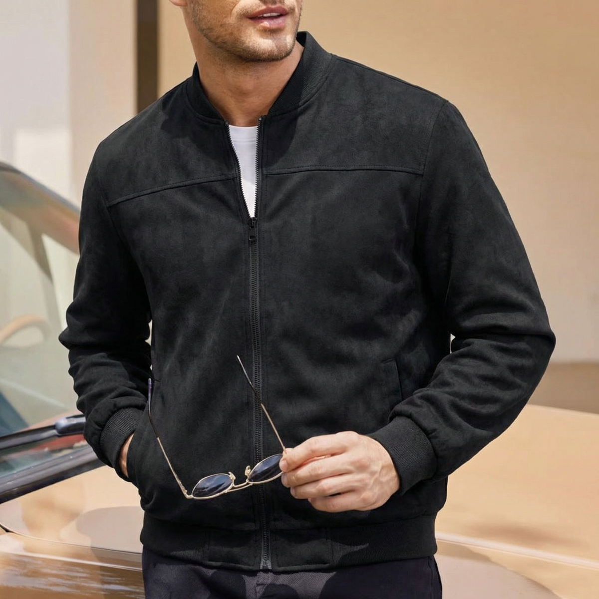 Men's Lightweight Zip-Up Bomber Winter Jacket