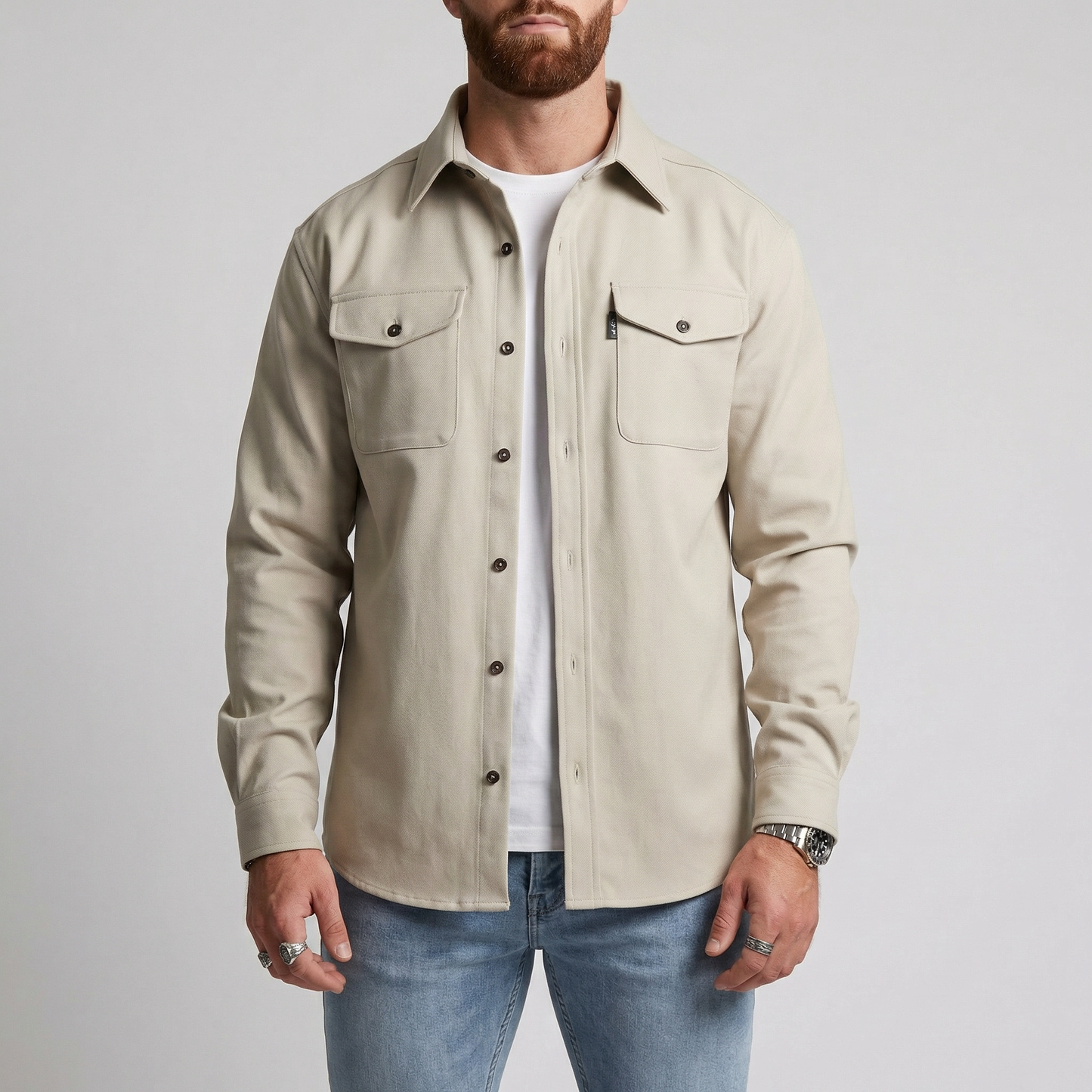 Men's Heavyweight Button Up Winter Shirt Jacket