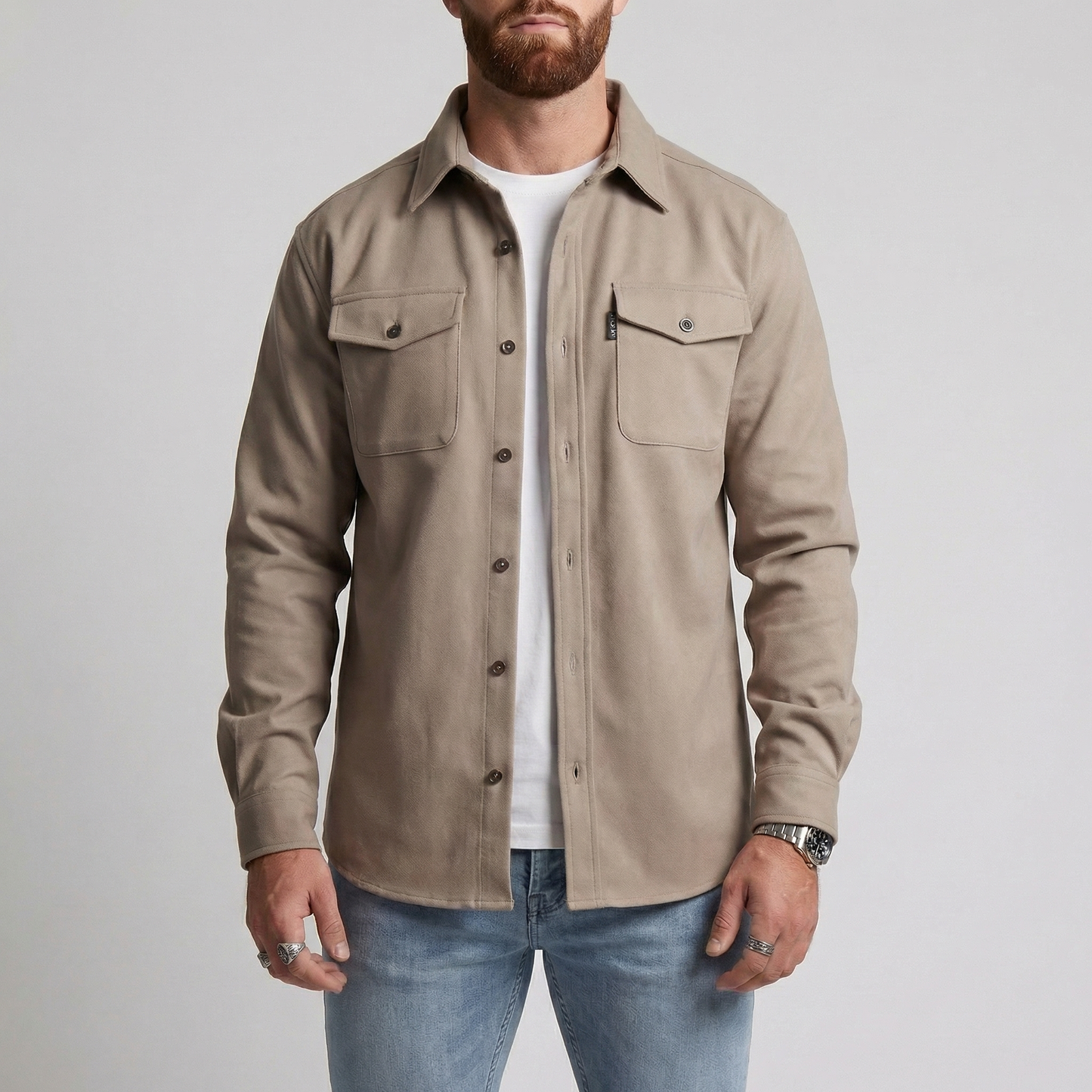 Men's Heavyweight Button Up Winter Shirt Jacket