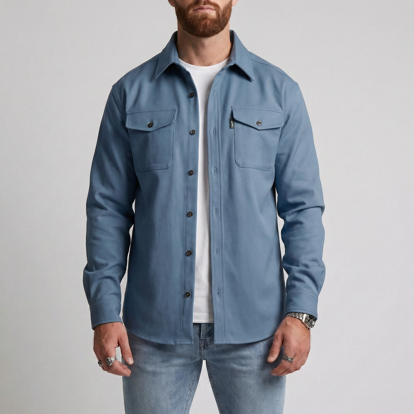 Men's Heavyweight Button Up Winter Shirt Jacket
