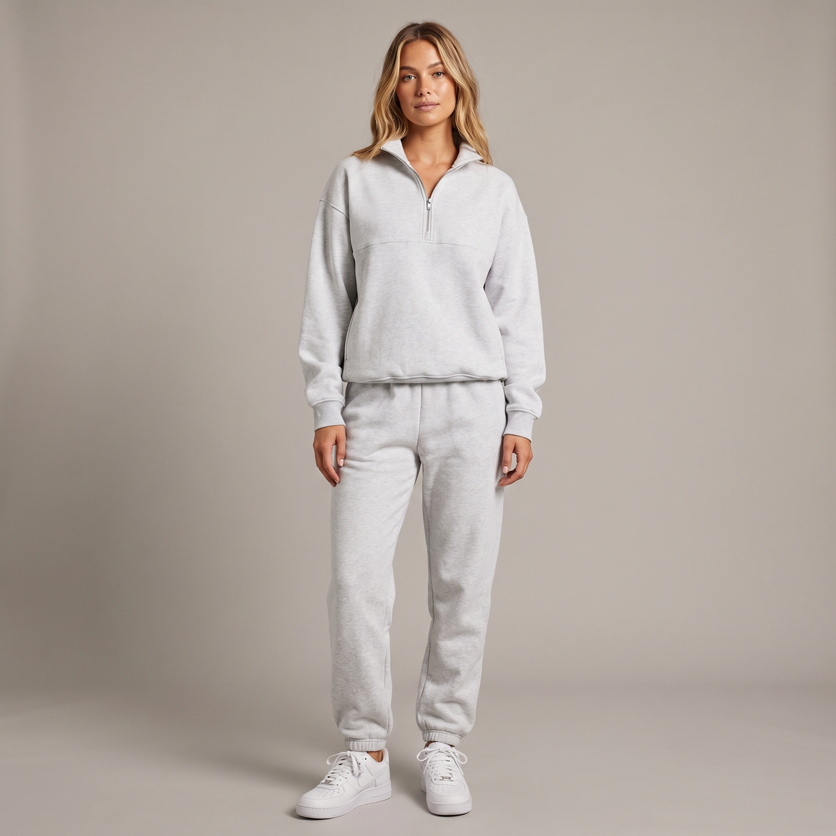 Women's Half-Zip Sweatshirt and Wide-Leg Jogger Co-ord Winter Set