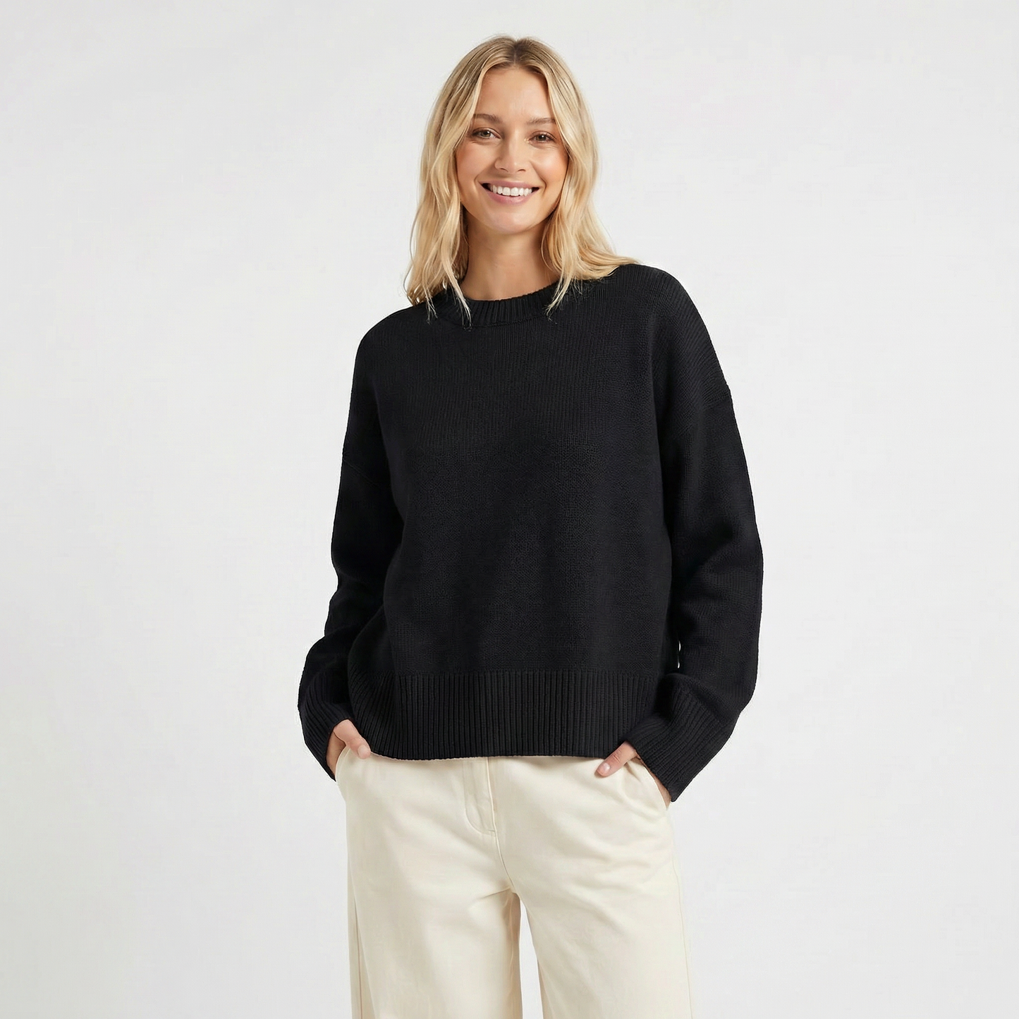 Women's Oversized Crewneck Knit Pullover Jumper