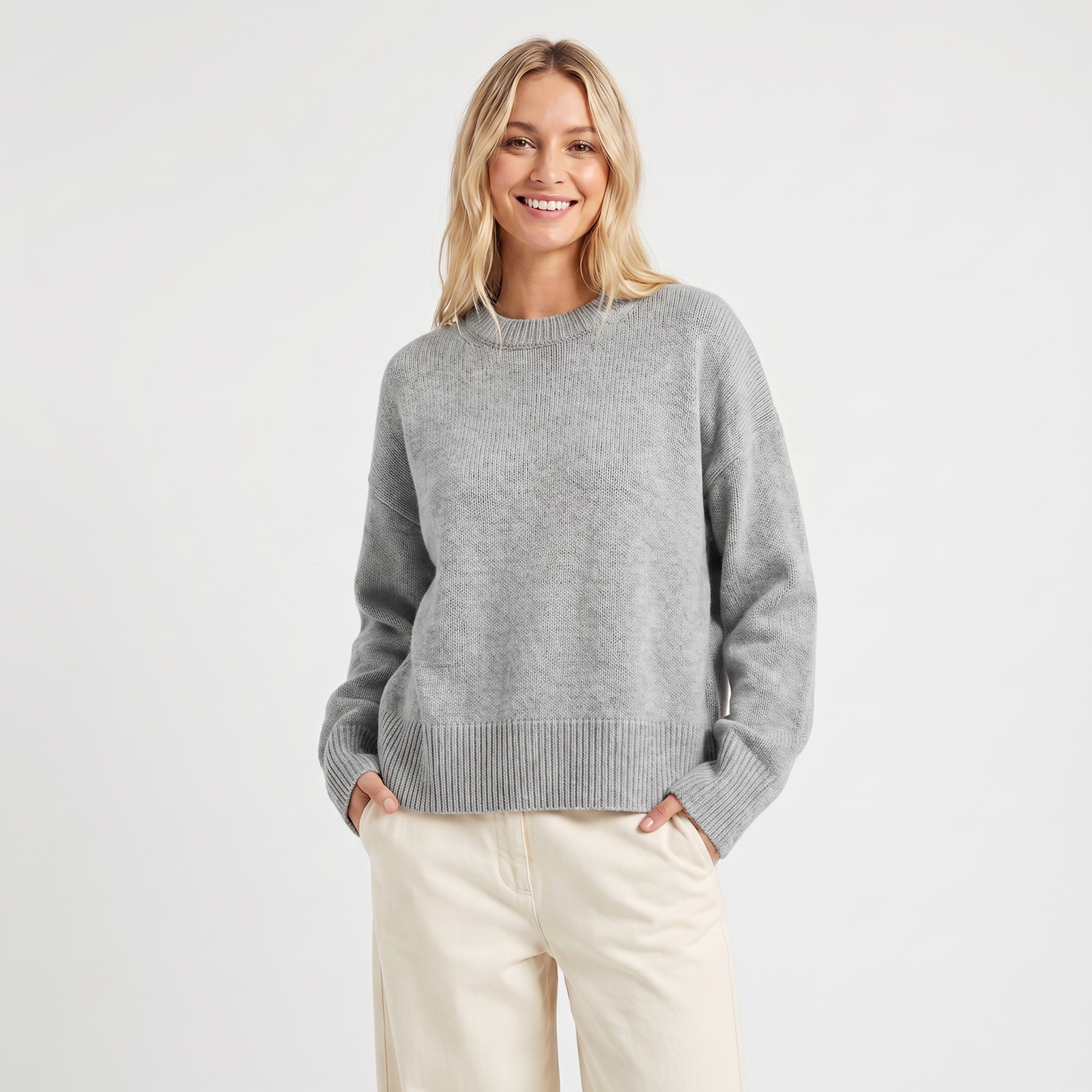 Women's Oversized Crewneck Knit Pullover Jumper