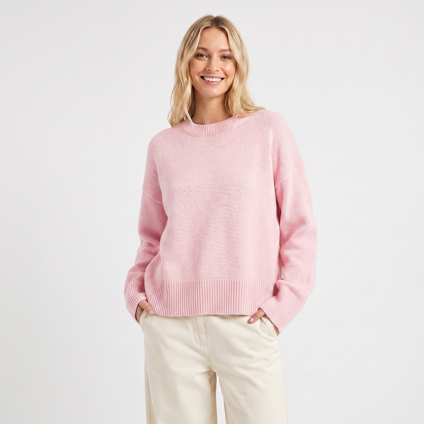Women's Oversized Crewneck Knit Pullover Jumper