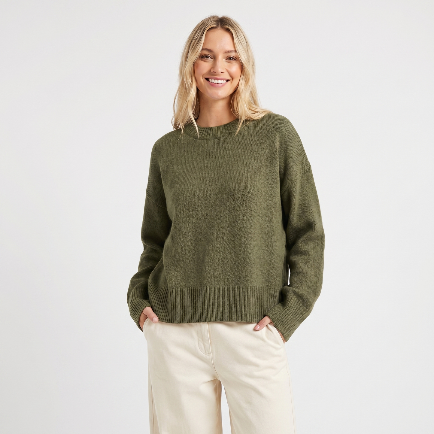 Women's Oversized Crewneck Knit Pullover Jumper