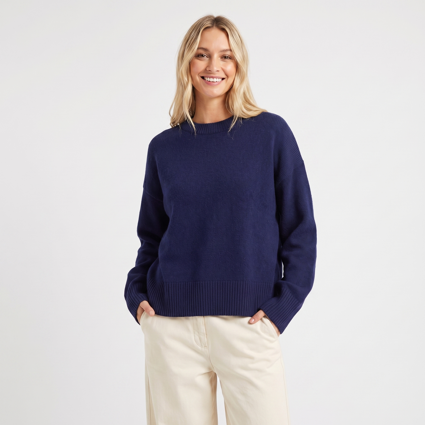 Women's Oversized Crewneck Knit Pullover Jumper