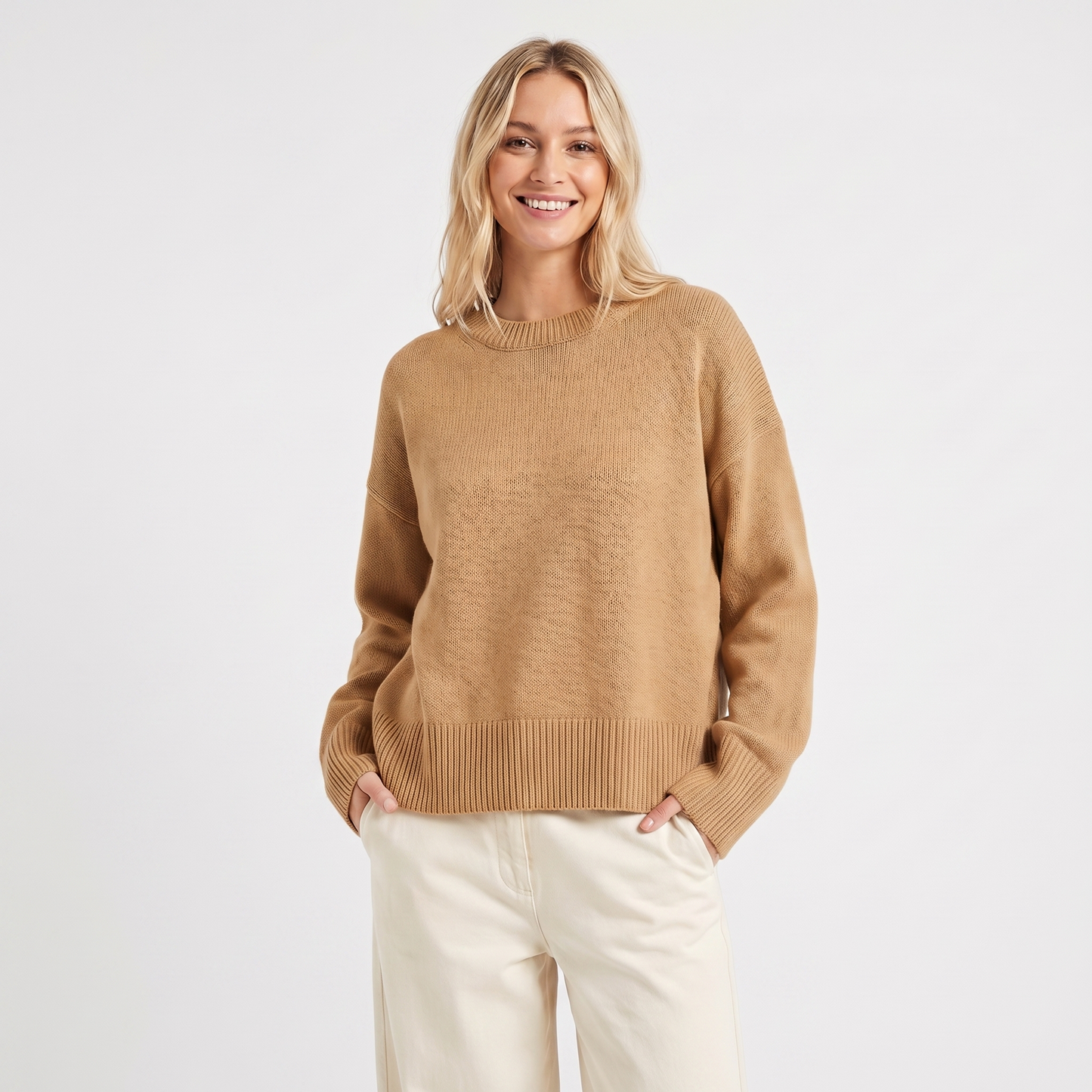 Women's Oversized Crewneck Knit Pullover Jumper