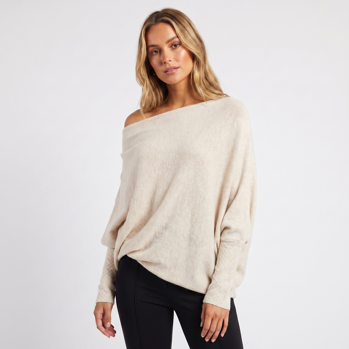 Women's Oversized Batwing Knit Pullover Jumper