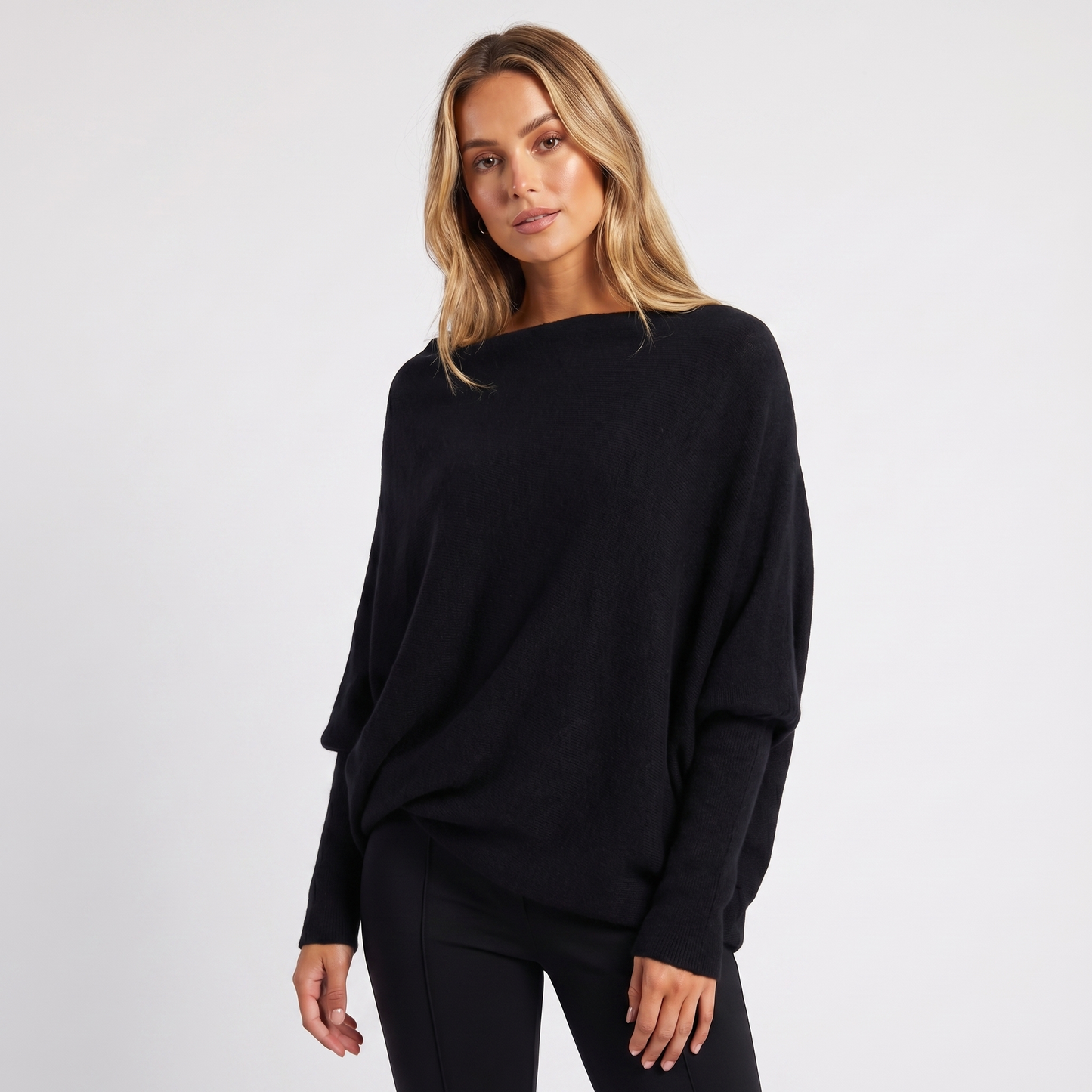 Women's Oversized Batwing Knit Pullover Jumper