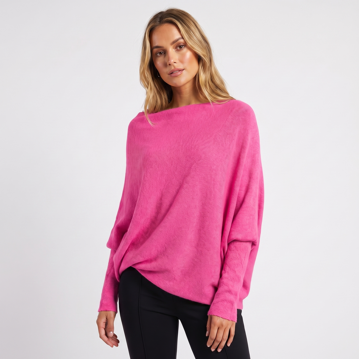 Women's Oversized Batwing Knit Pullover Jumper