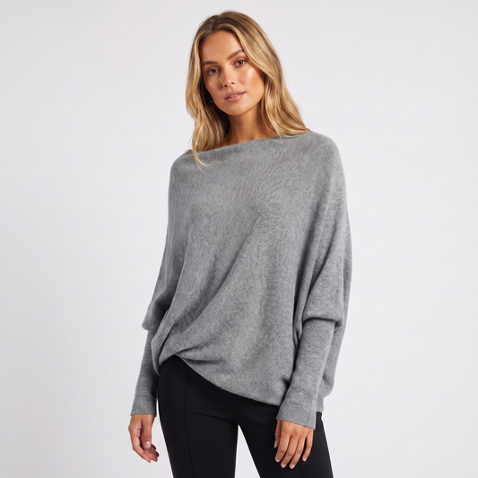 Women's Oversized Batwing Knit Pullover Jumper