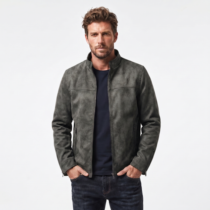 Men's Vintage Distressed Leather Bomber Winter Jacket