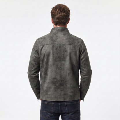 Men's Vintage Distressed Leather Bomber Winter Jacket