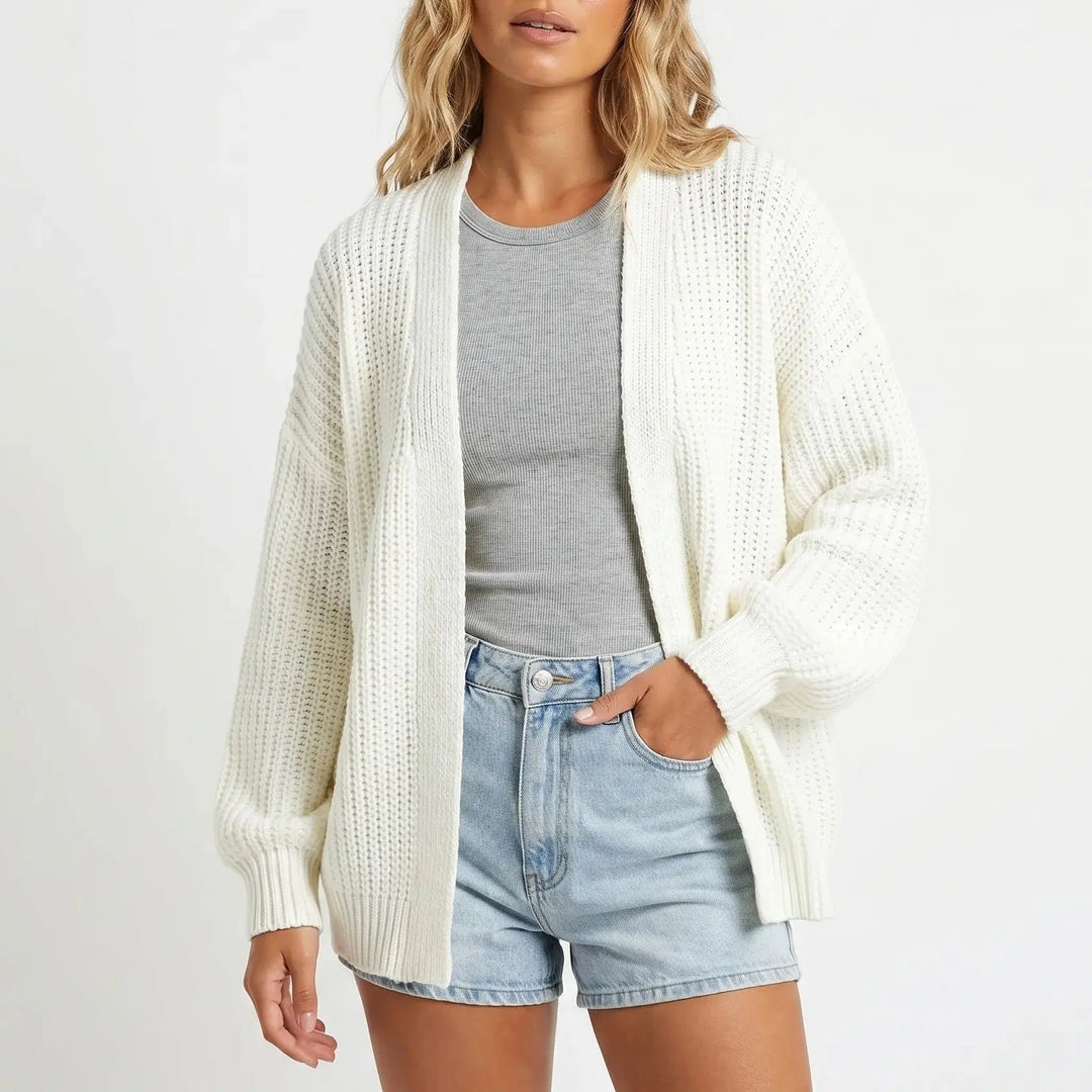 Womens Oversized Cardigan – Chunky Knit Open Front Oxford and Hill