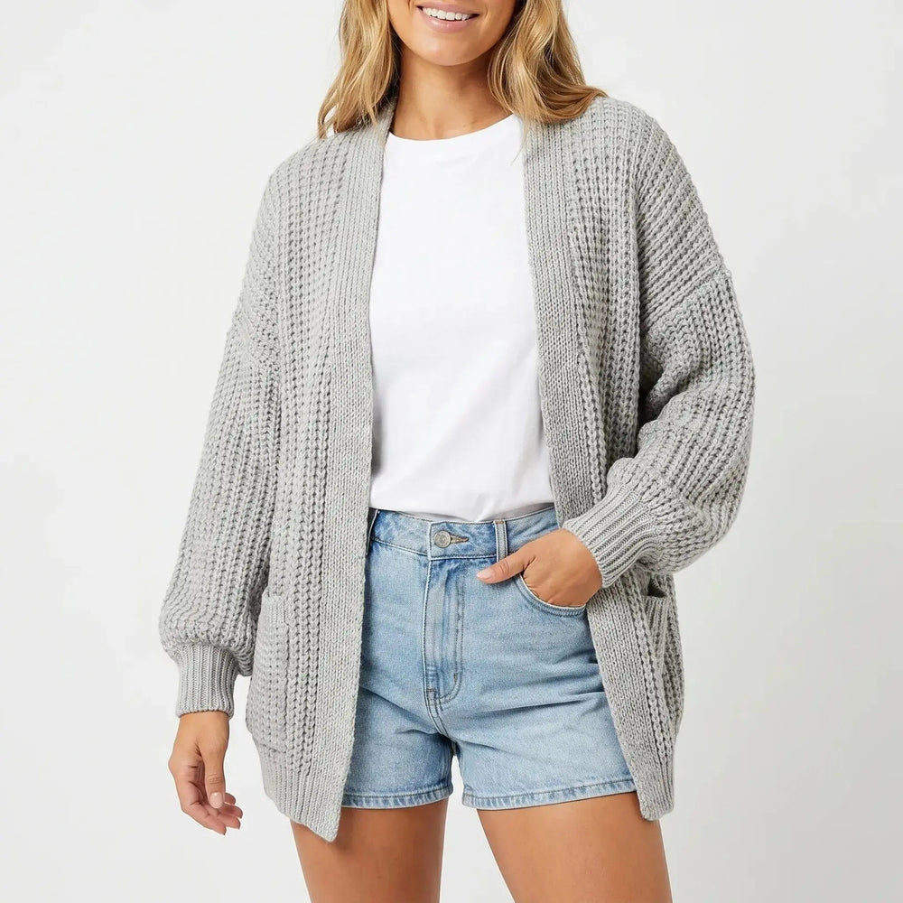 Womens Oversized Cardigan – Chunky Knit Open Front Oxford and Hill