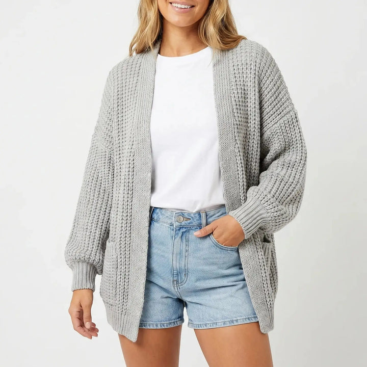 Womens Oversized Cardigan – Chunky Knit Open Front Oxford and Hill