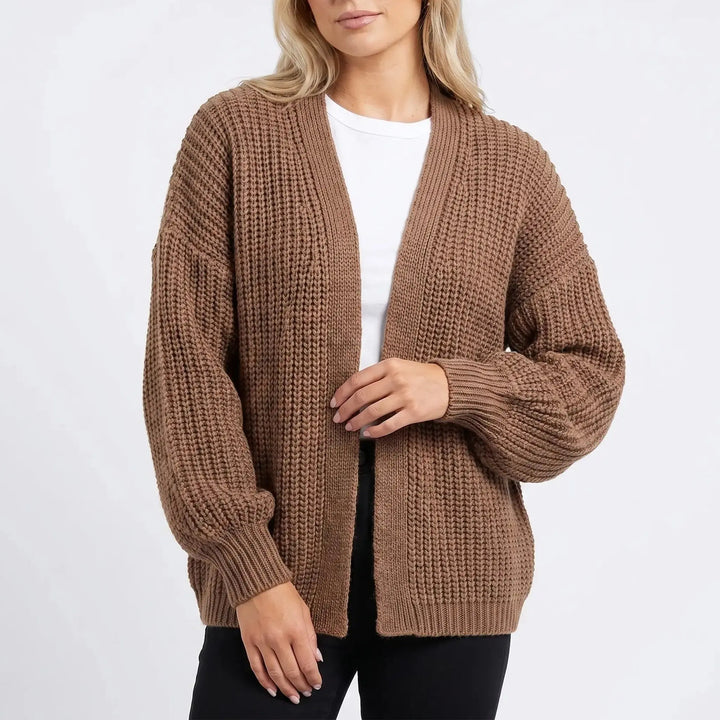 Womens Oversized Cardigan – Chunky Knit Open Front Oxford and Hill
