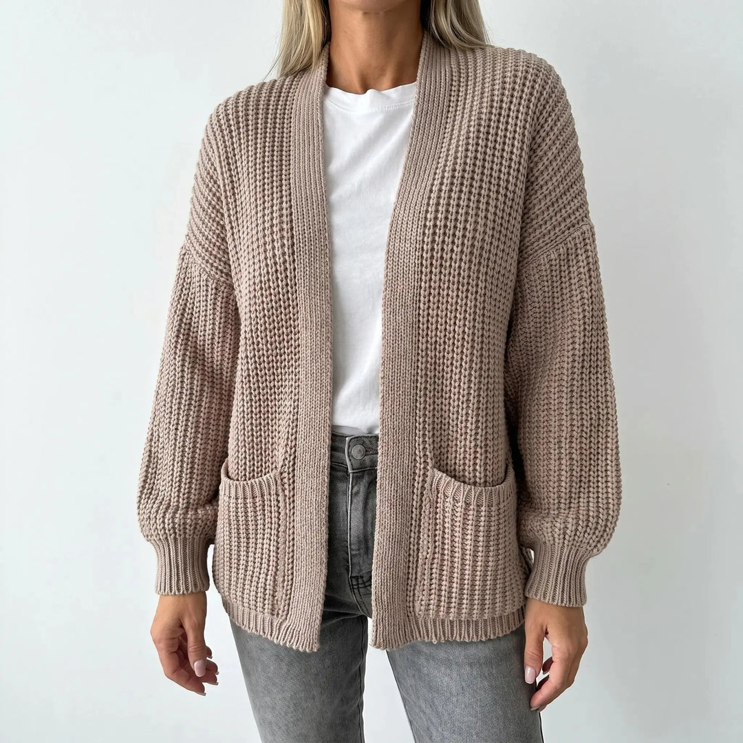 Womens Oversized Cardigan – Chunky Knit Open Front Oxford and Hill