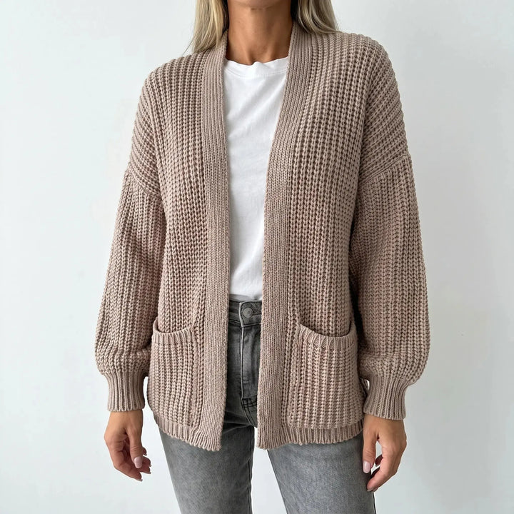 Womens Oversized Cardigan – Chunky Knit Open Front Oxford and Hill