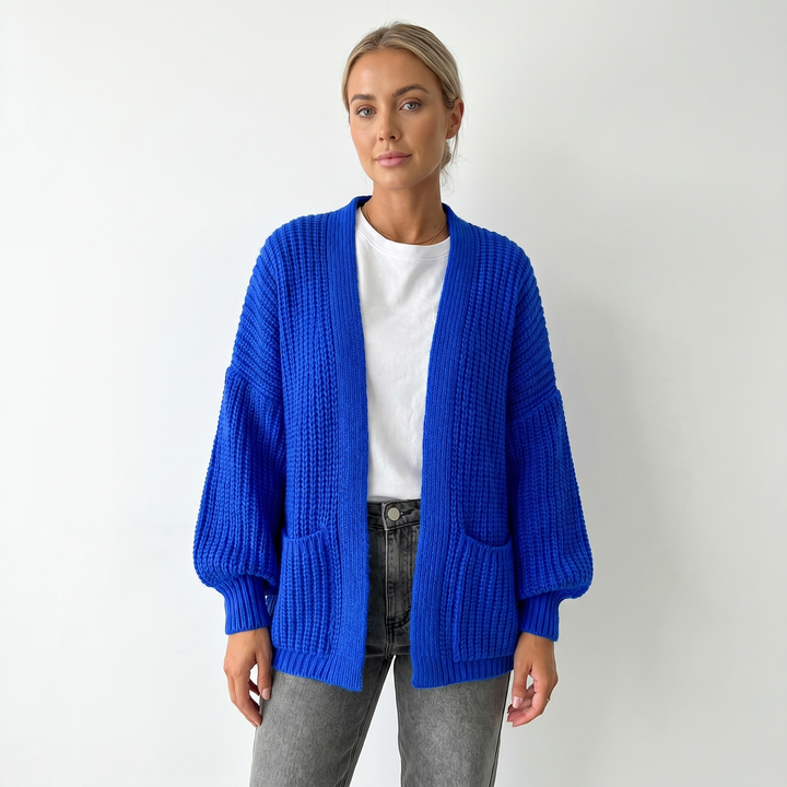 Womens Oversized Cardigan – Chunky Knit Open Front