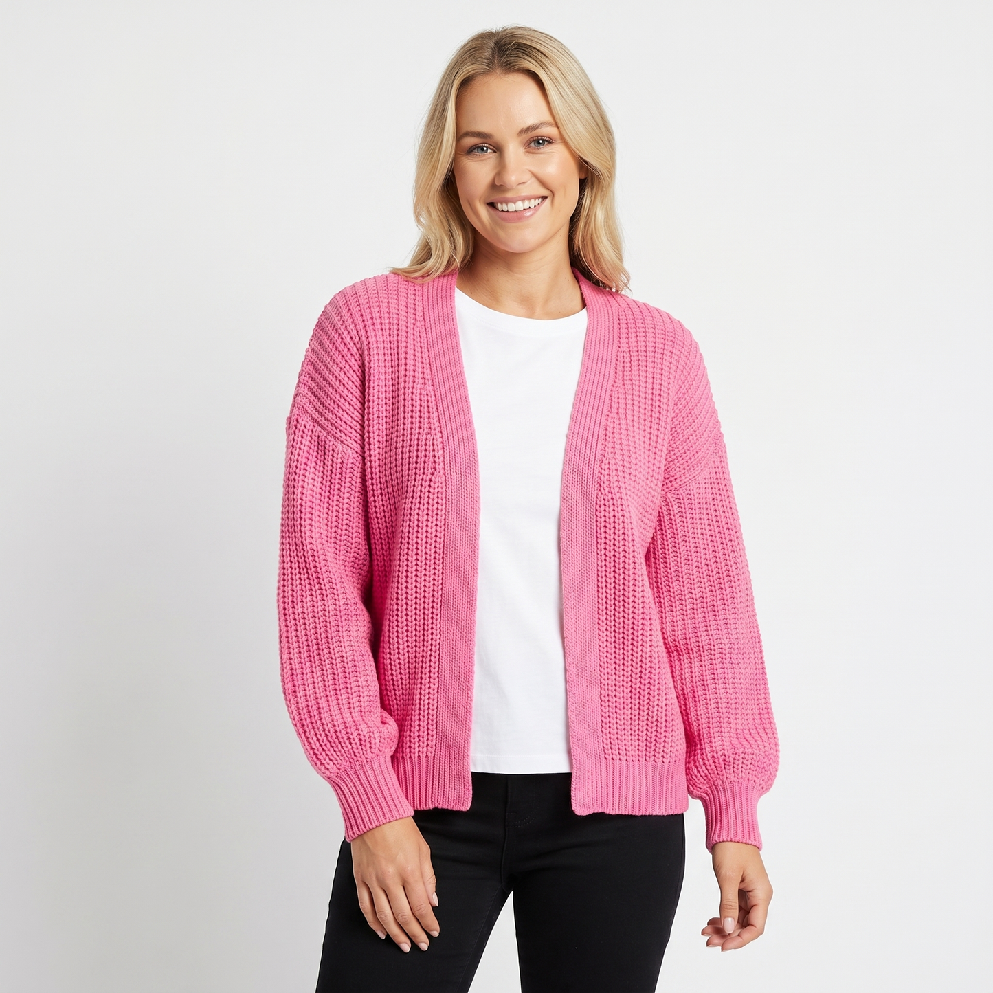 Womens Oversized Cardigan – Chunky Knit Open Front