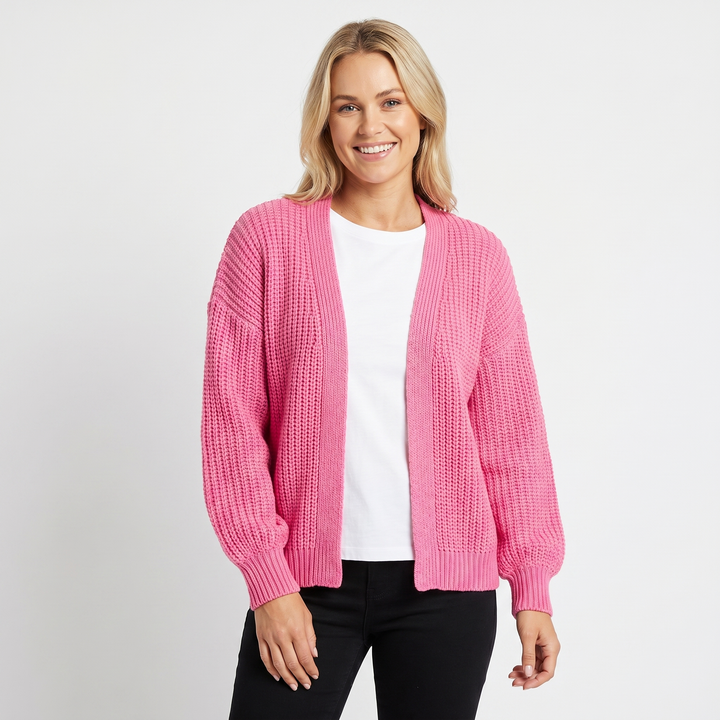 Womens Oversized Cardigan – Chunky Knit Open Front