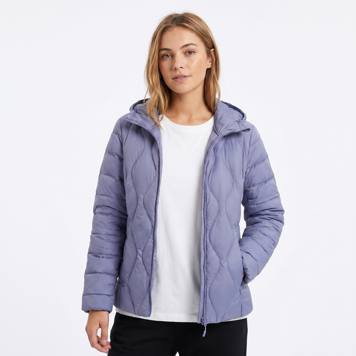 Women's Puffer Winter Jacket Lightweight Hooded Quilted