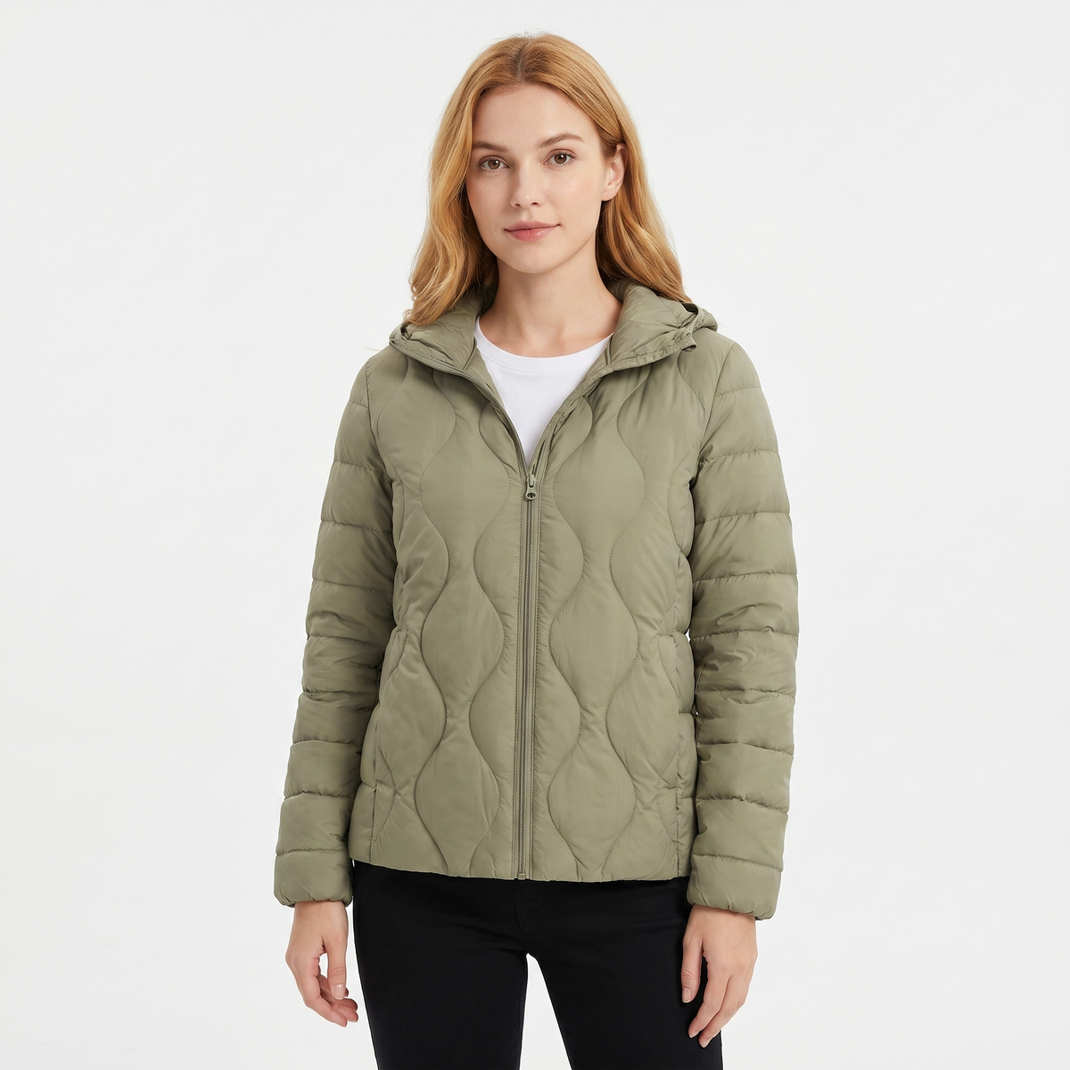 Women's Puffer Winter Jacket Lightweight Hooded Quilted