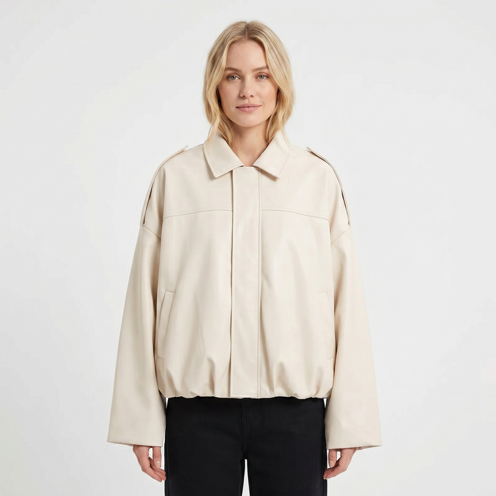 Womens Cropped Bomber Jacket – Suede Drop Shoulder