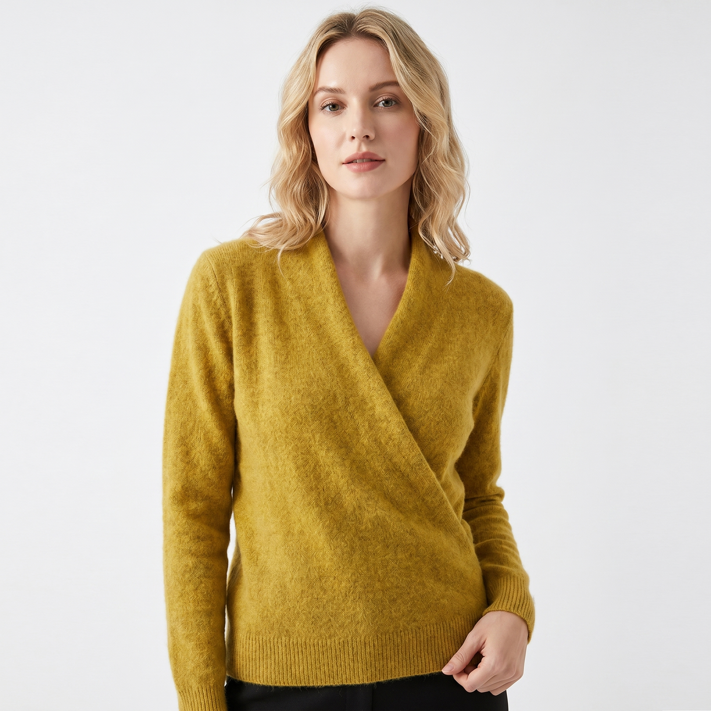 Crossover Jumper Womens – Soft Knit V Neck Wrap Front