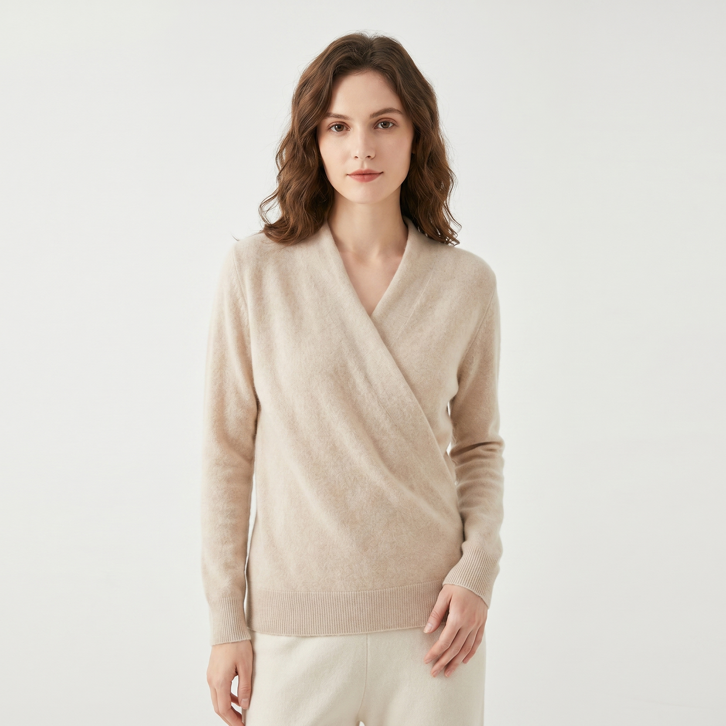 Crossover Jumper Womens – Soft Knit V Neck Wrap Front
