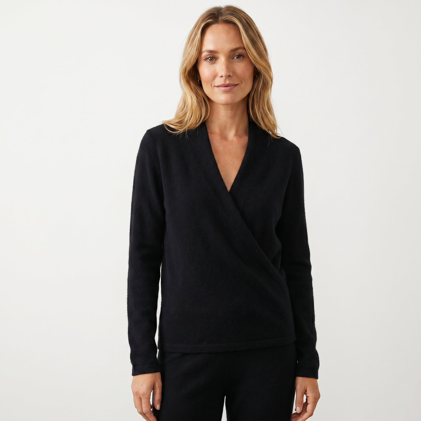 Crossover Jumper Womens – Soft Knit V Neck Wrap Front